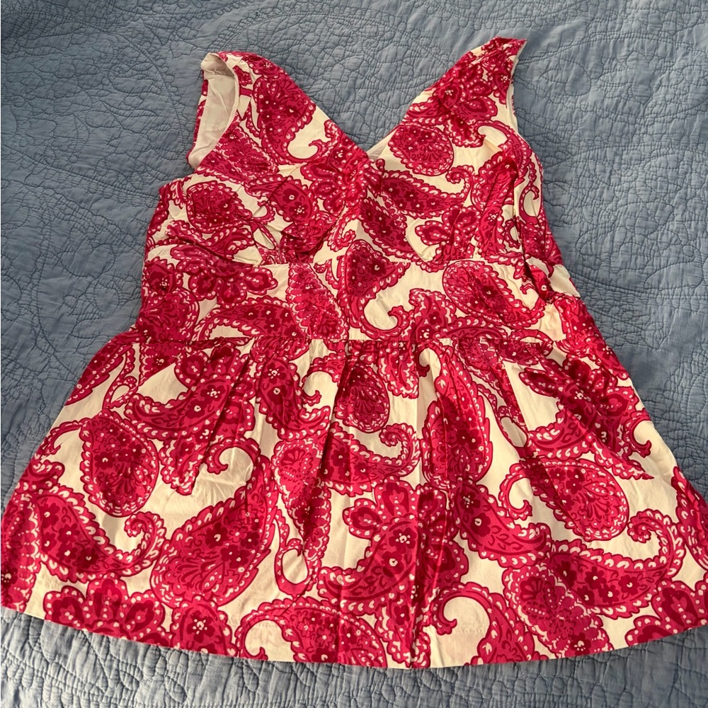 Merona Pink Paisley Fit-and-Flare Sleeveless Top